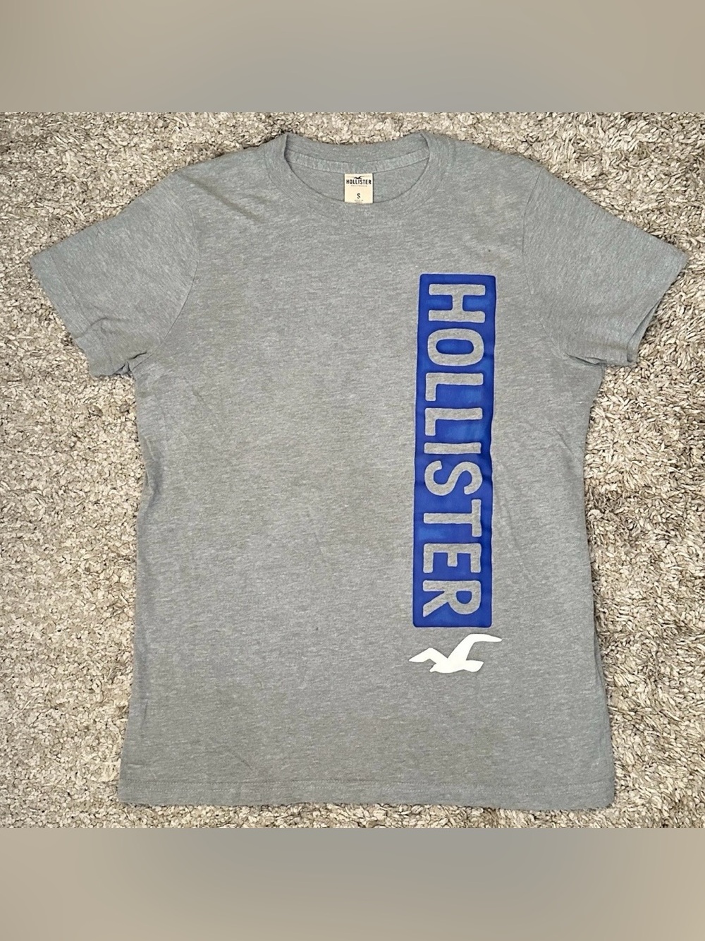Hollister California Men’s S Gray Crew Neck Graphic Logo Short Sleeve T-Shirt